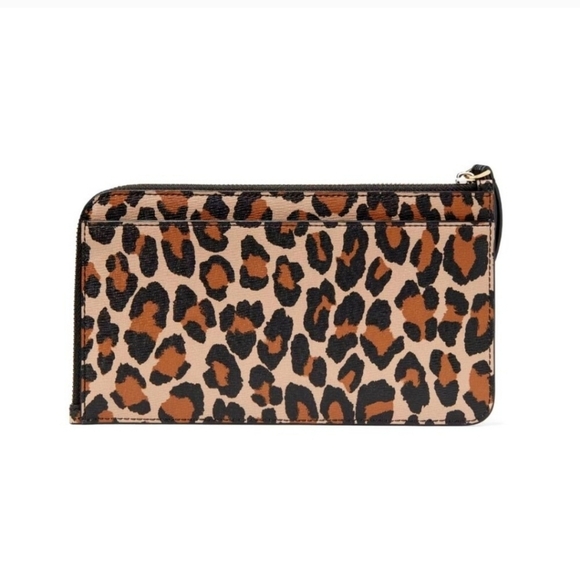 🔹️Kate Spade🔹️ Lucy Leopard small Zip Wristlet - cream Multi ✨️ - Picture 4 of 6